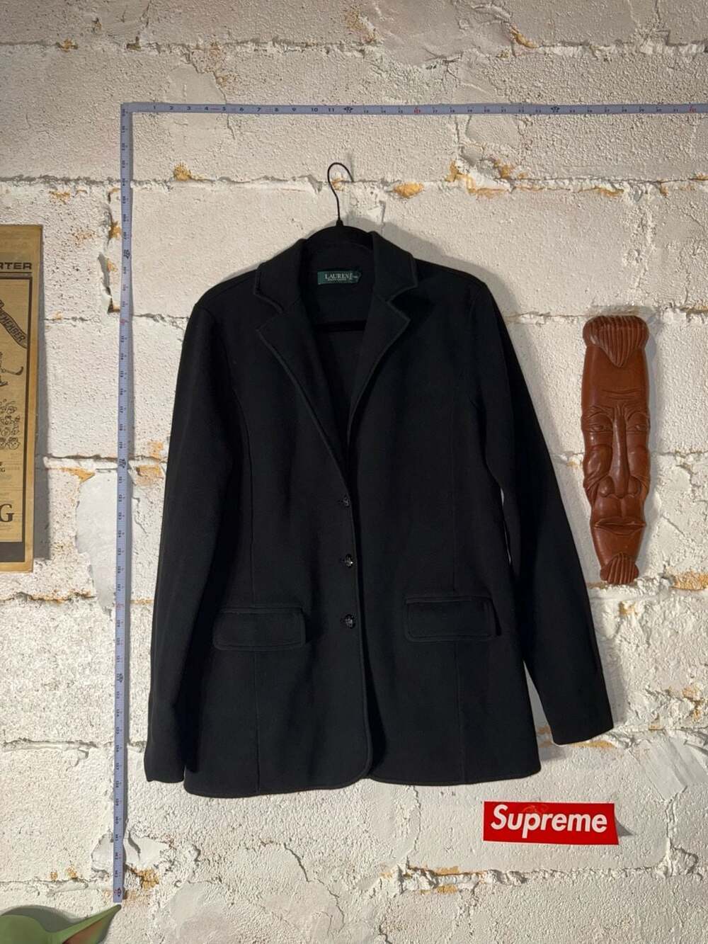 Lauren Ralph Lauren Women's Long Sleeve Cotton Knit Blazer in Black - Picture 1 of 11